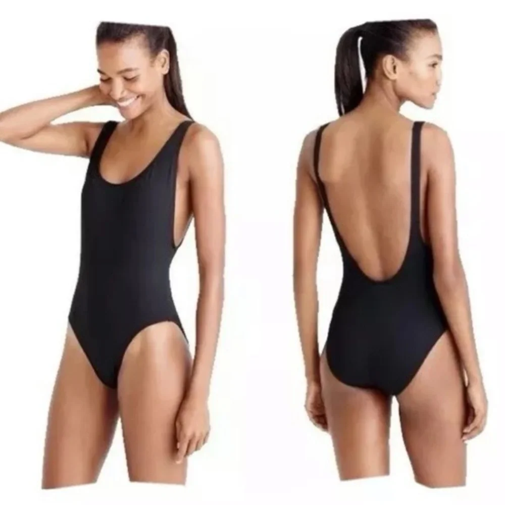J Crew Plunging Scoopback One-Piece Swimsuit Italian Matte Navy Women’s SZ 10 - Picture 1 of 6